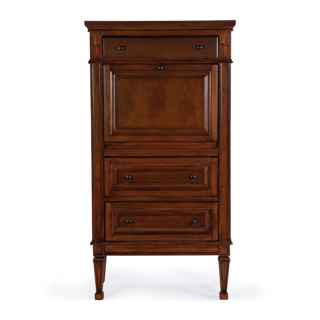 Classic Veneer Olive Burl Secretary Desk | Traditional Craftsmanship and Timeless Elegance