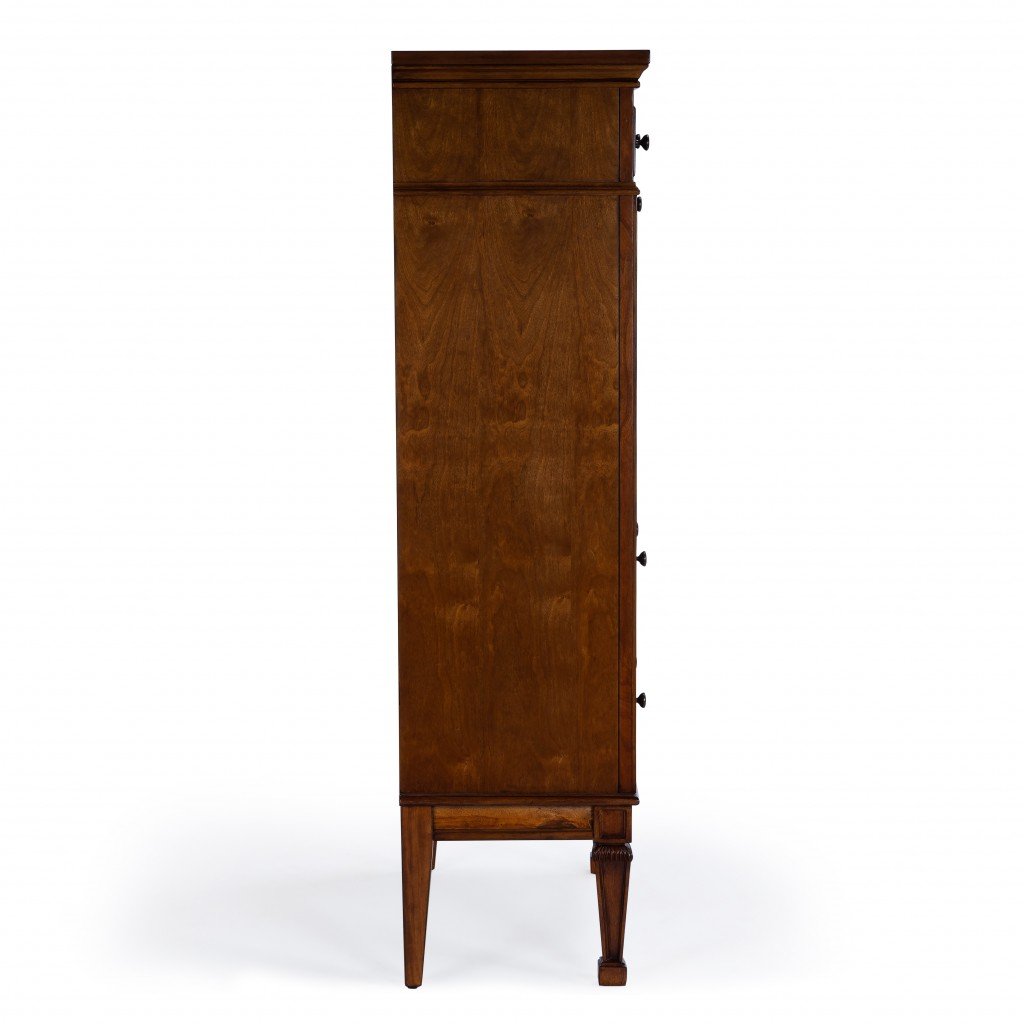 Classic Veneer Olive Burl Secretary Desk | Traditional Craftsmanship and Timeless Elegance