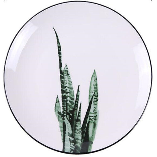 Unique and Delicate and Green Plant Ceramic Plate