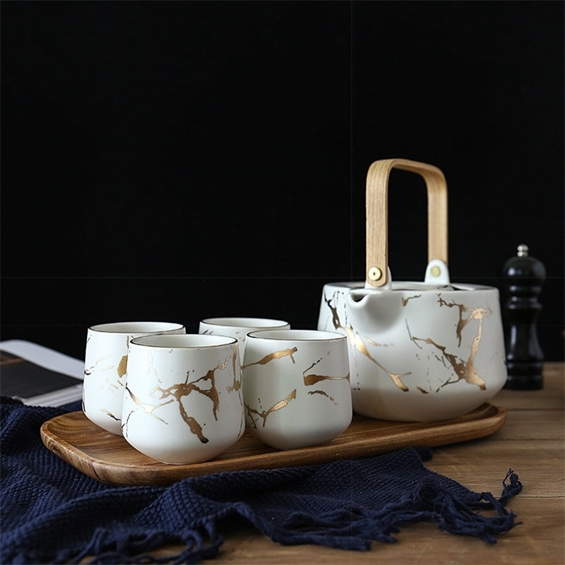 To Be Artisan Contemporary Marble Tea Set