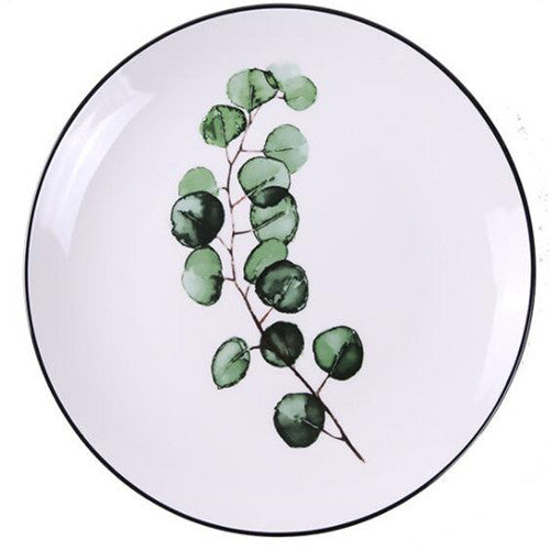 Unique and Delicate and Green Plant Ceramic Plate