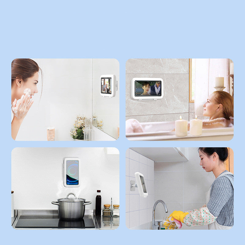 Dusche Telefon Box Badezimmer Wasserdichte Telefon Fall Dichtung Schutz Touchscreen Handy Halter Für Küche Freisprecheinrichtung Gadget