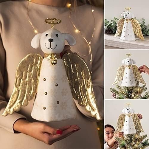 Julemirakel Golden Angel Dog Tree Topper - En charmerende ferietilføjelse til hundeelskere og unge familier