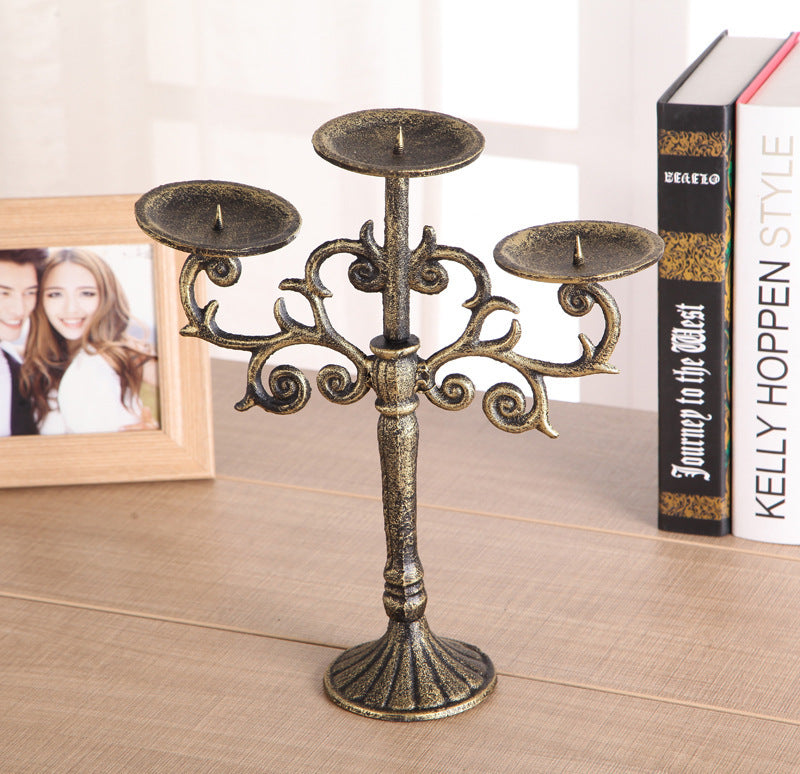 Artisan Cast Iron Classic Period Style Candlesticks, Handicrafts, Carved Iron Candlesticks, Wax Holders