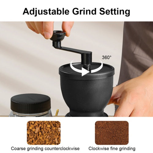 Manual Coffee Bean Grinder | Hand Coffee Grinder with Ceramic Burr and 2 Glass Jars