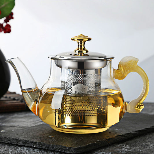 Ornate Borosilicate Teapot with Infuser - A Stunning Centrepiece for Any Table