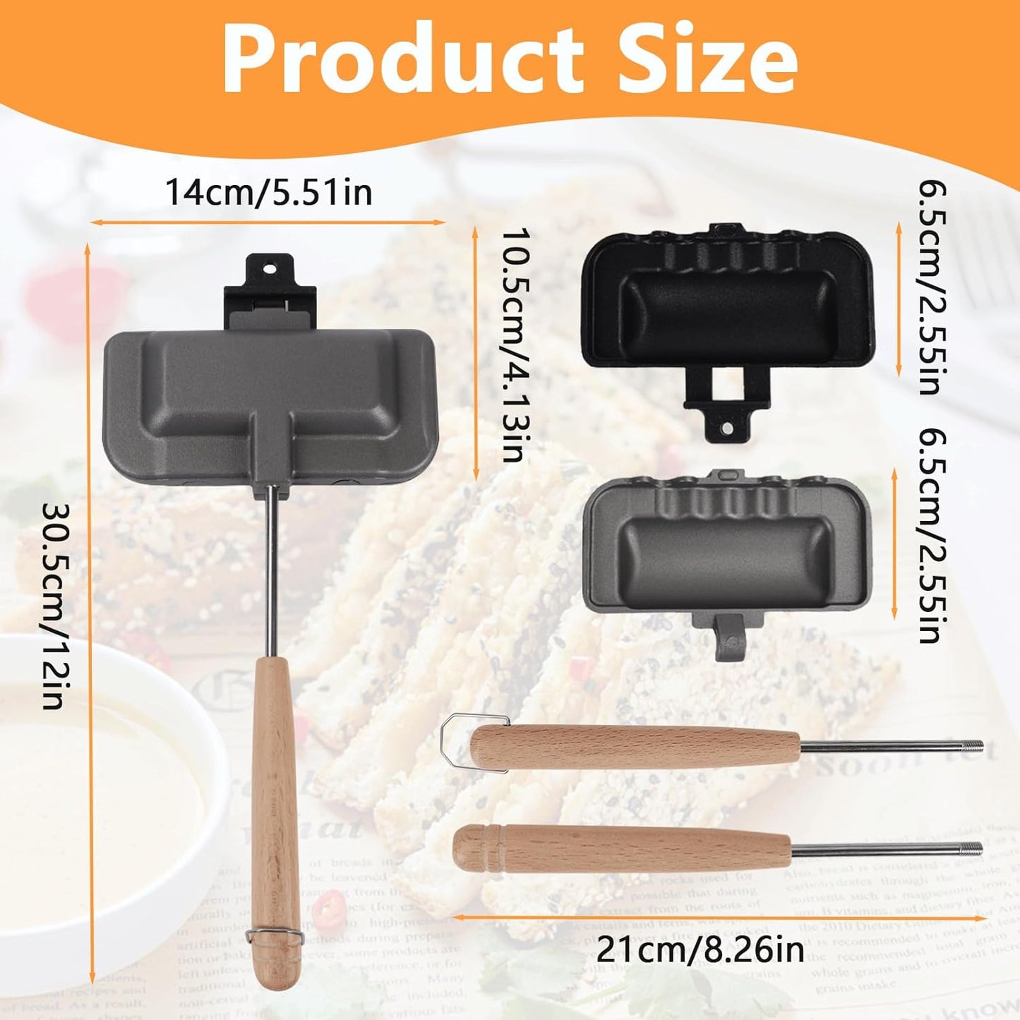 Dobbeltsidet sandwichpande | Non-Stick Foldbar Grill Stegepande