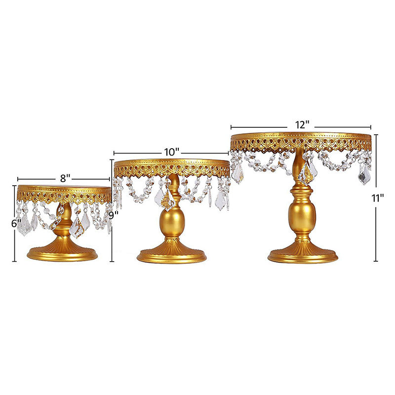 Elegant and Regal Golden Metal Wrought Iron Cake Stand