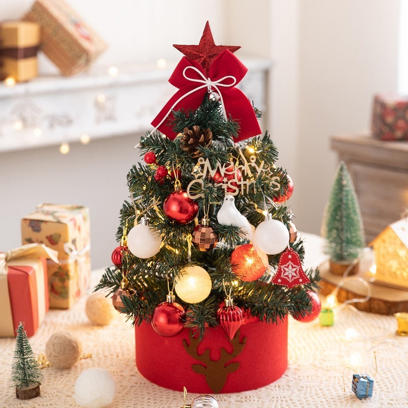 Cute, Bright, and Compact Mini Desk Christmas Tree with Decorations and Lights! – Festive Décor for Small Spaces