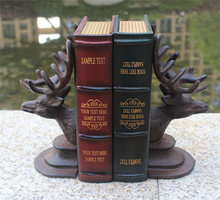 A Touch of Grandeur with the Retro Cast Iron Craft Wrought Iron Stag Head Book ends