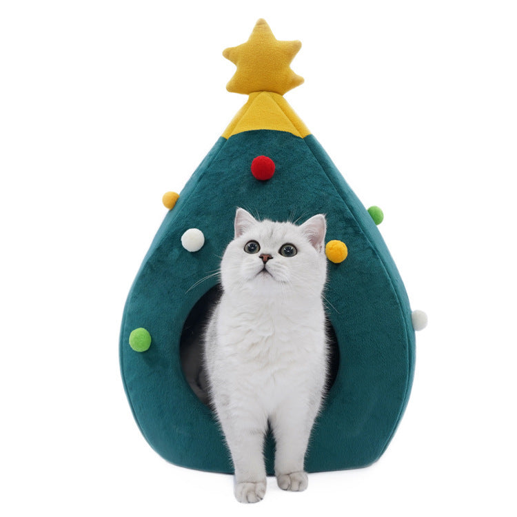 En Jolly Cat Family Juletræ Cat Bed House