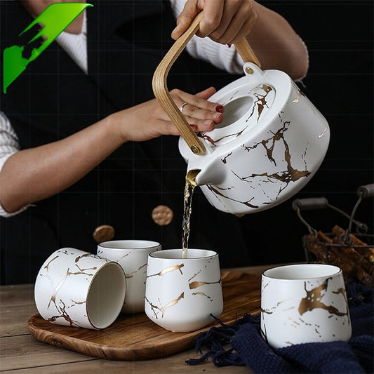 To Be Artisan Contemporary Marble Tea Set