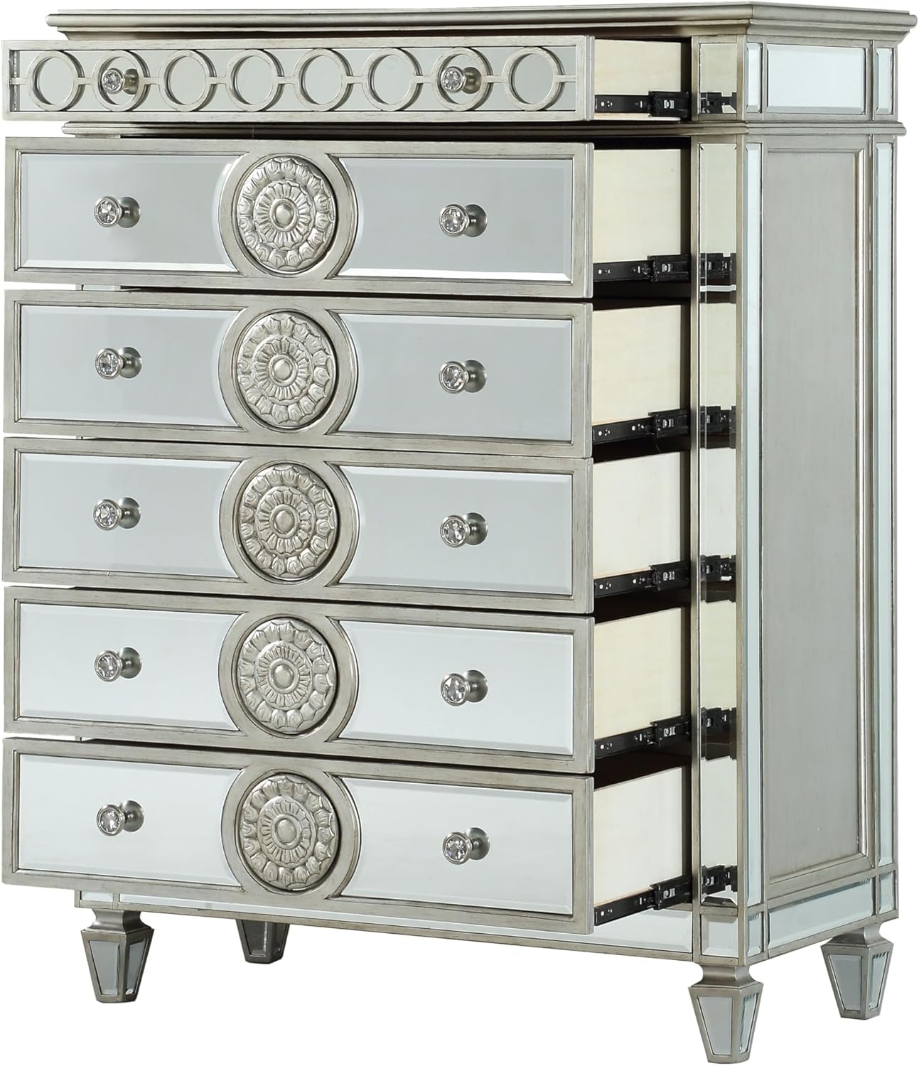 The Sophisticated Parisian Mirrored Wood Chest