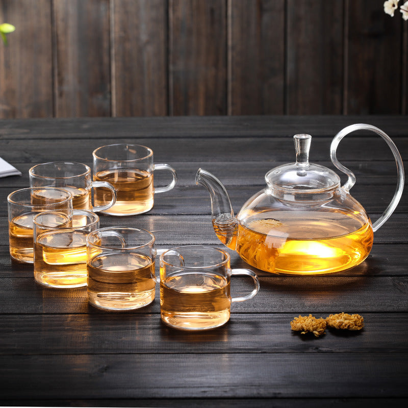 Tea Making Device Flower Pot Filter Set Of Glass Tea Set