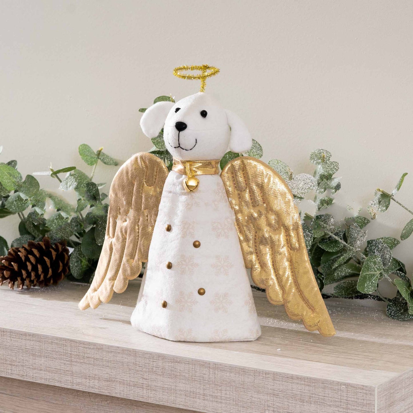 Julemirakel Golden Angel Dog Tree Topper - En charmerende ferietilføjelse til hundeelskere og unge familier