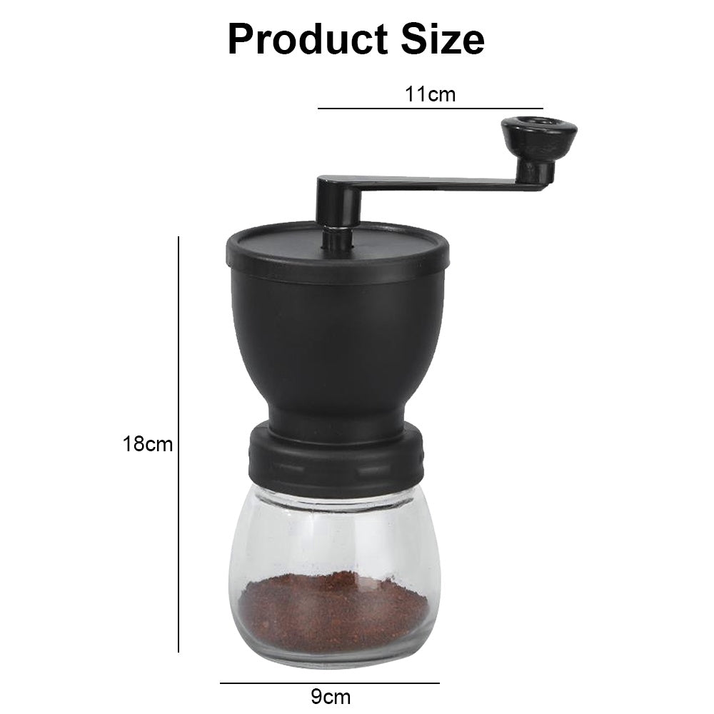 Manual Coffee Bean Grinder | Hand Coffee Grinder with Ceramic Burr and 2 Glass Jars