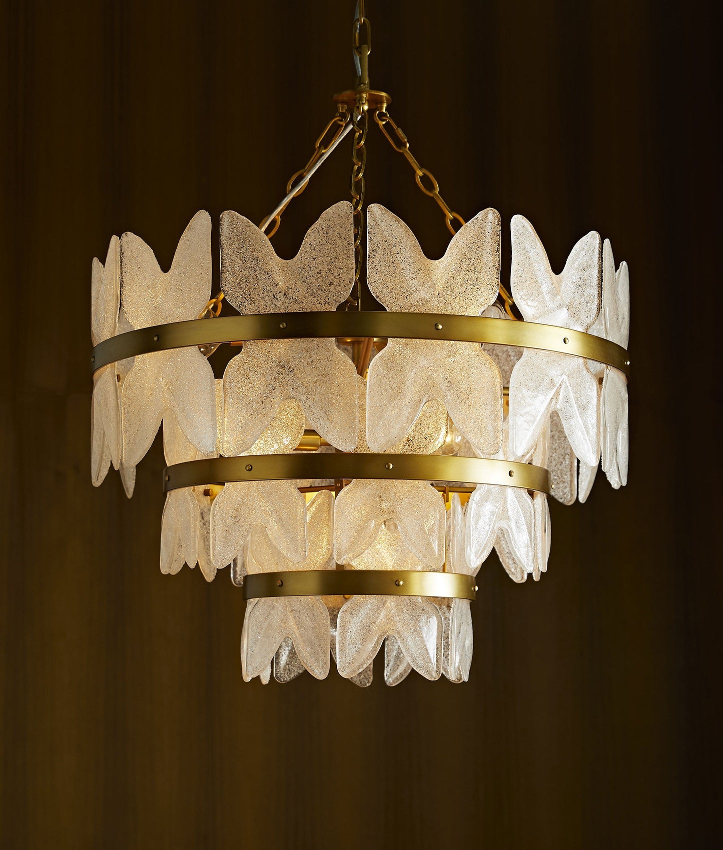 Unique Shaped Seeded Glass Millie Centre Light Chandelier