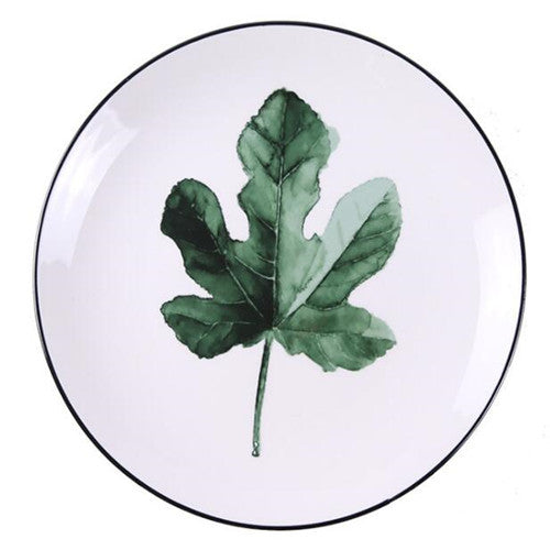 Unique and Delicate and Green Plant Ceramic Plate