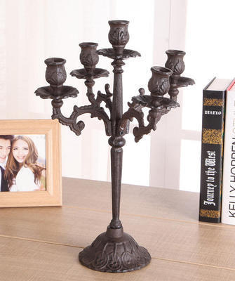 Artisan Cast Iron Classic Period Style Candlesticks, Handicrafts, Carved Iron Candlesticks, Wax Holders