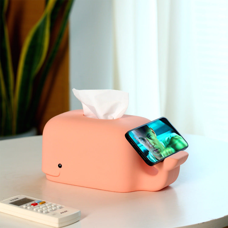 Creative Silikone Cute Cartoon Tissue Box Desktop Phone Holder