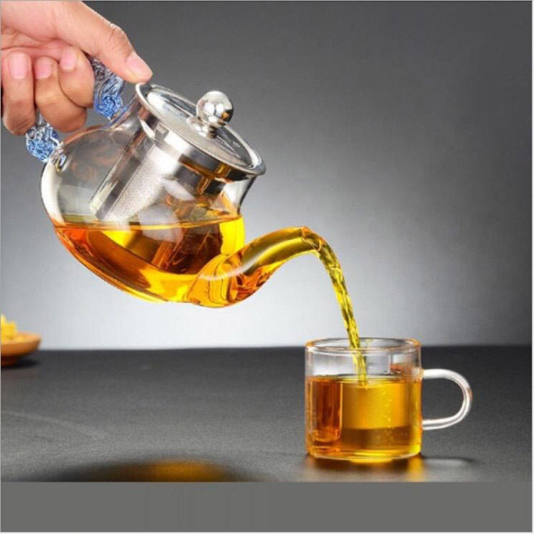 Ornate Borosilicate Teapot with Infuser - A Stunning Centrepiece for Any Table