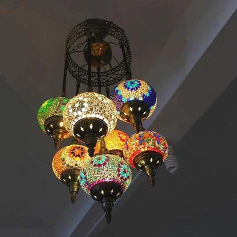 Artisan Stained Glass Handmade Moroccan Chandelier – A Stunning Mosaic Masterpiece