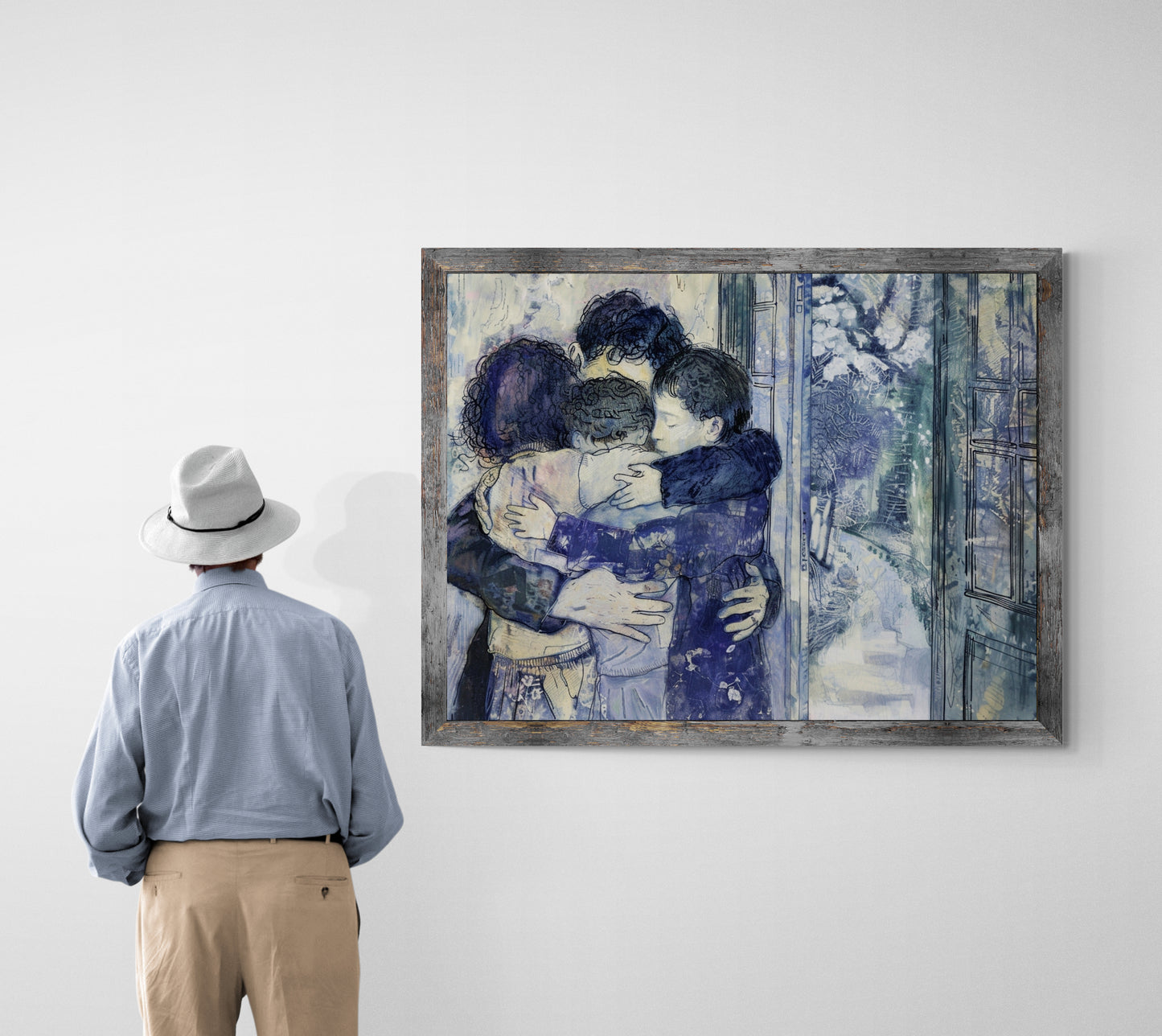 'Family HUG' Premium Canvas Print (UNFRAMED) Ready to Hang