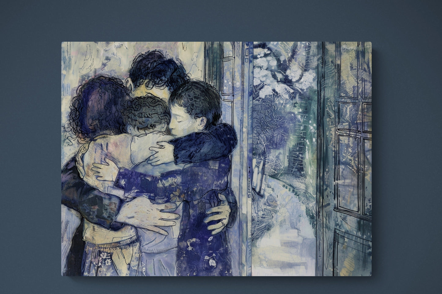 'Family HUG' Premium Canvas Print (UNFRAMED) Ready to Hang