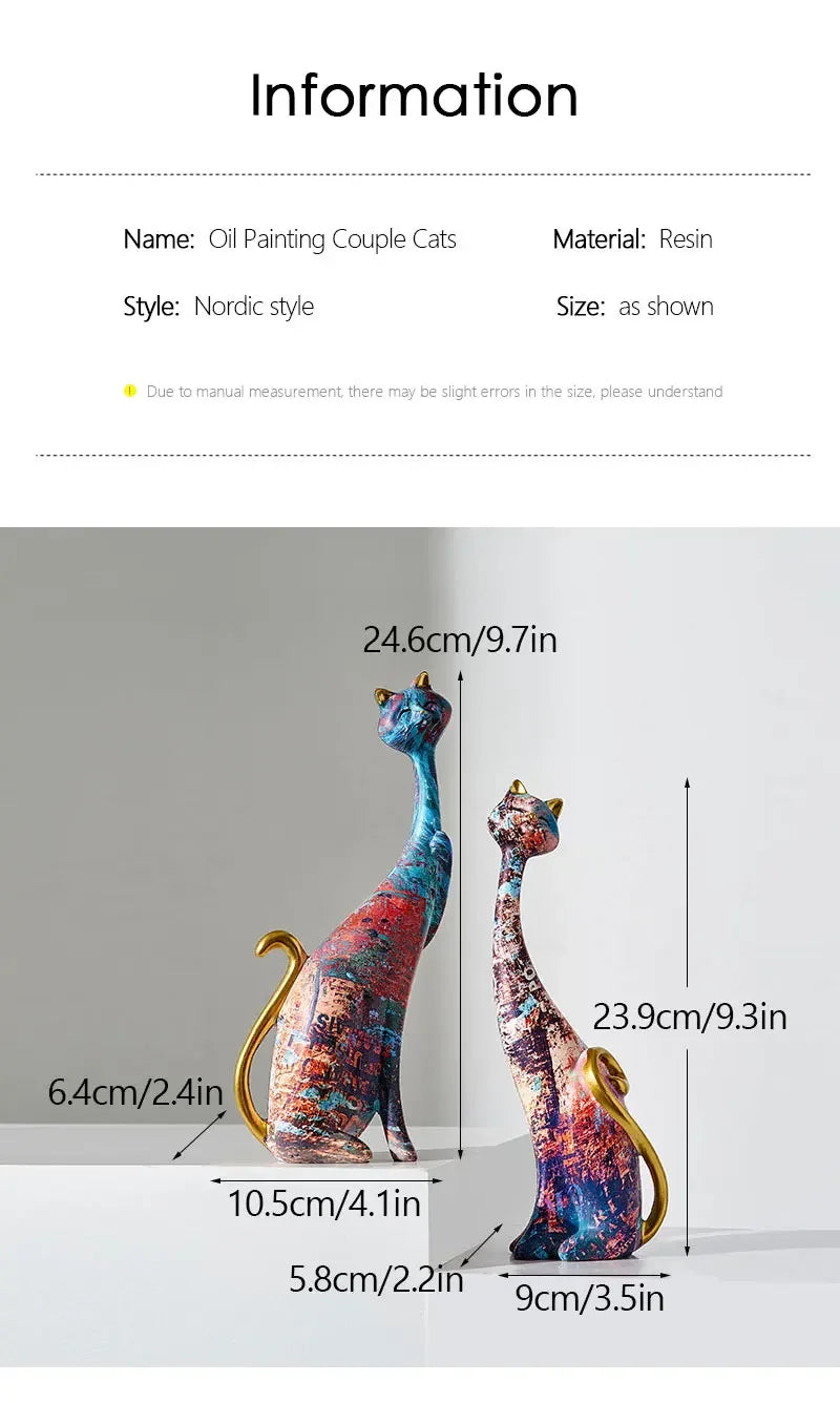 Artisan Graffiti Lovers Cat Figurines