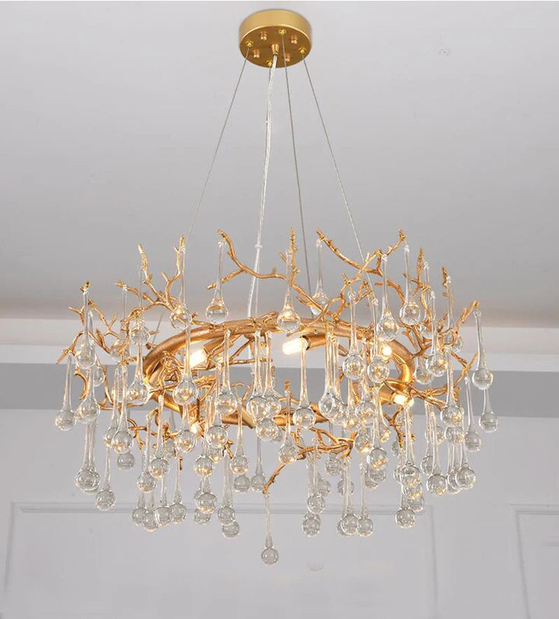 Modern Crystal chandelier for living room luxury Round Home decor hanging light Fixture Luxury Dining Room Wholesale