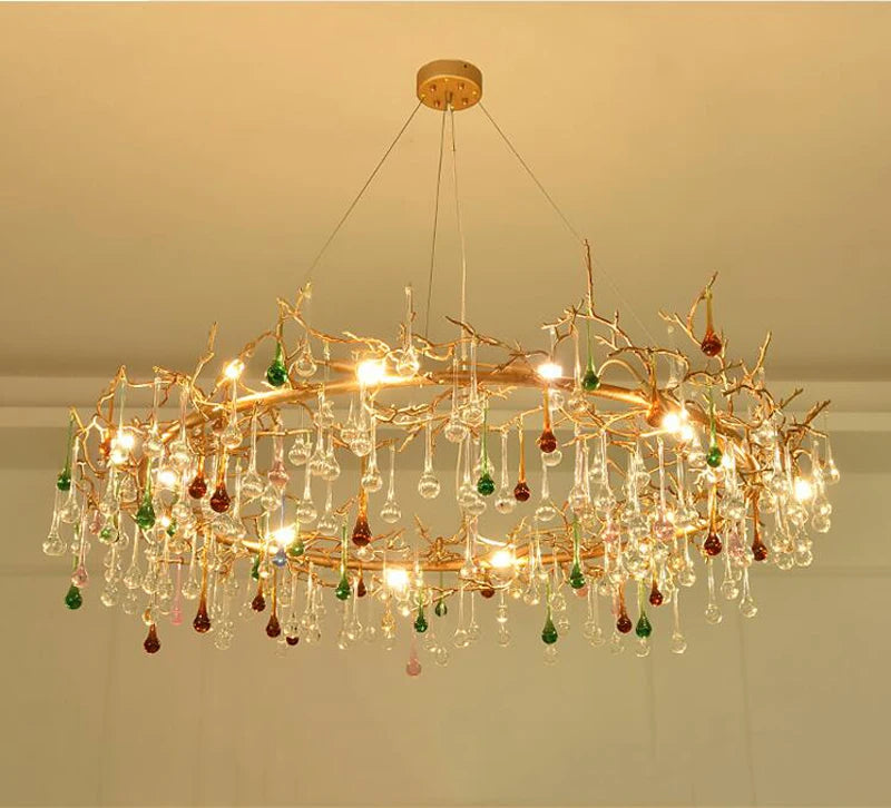 Modern Crystal chandelier for living room luxury Round Home decor hanging light Fixture Luxury Dining Room Wholesale