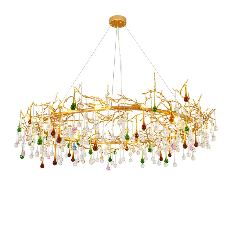 Modern Crystal chandelier for living room luxury Round Home decor hanging light Fixture Luxury Dining Room Wholesale