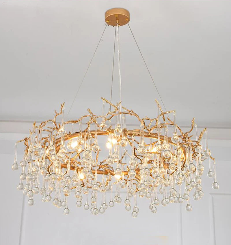 Modern Crystal chandelier for living room luxury Round Home decor hanging light Fixture Luxury Dining Room Wholesale