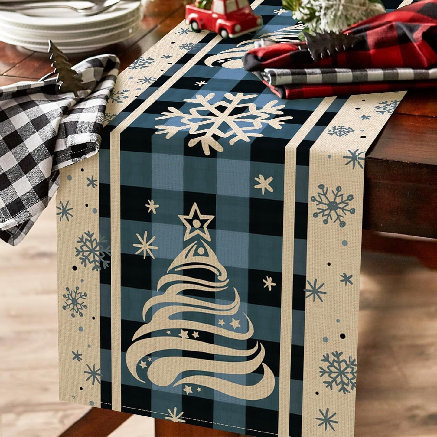 Beautiful Merry Xmas Table Runner in  Seasonal Winter Designs for Holiday Kitchen Dining Table Decoration For Indoor Outdoor Home Party Decor 13 X 72 Inch