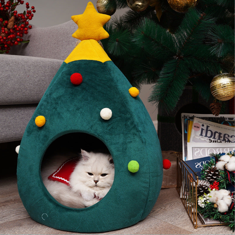 En Jolly Cat Family Juletræ Cat Bed House