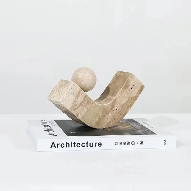 Arch Travertine Bookend | Handcrafted Natural Stone Elegance Crafted from Premium Yellow Travertine! *Limited Editions*