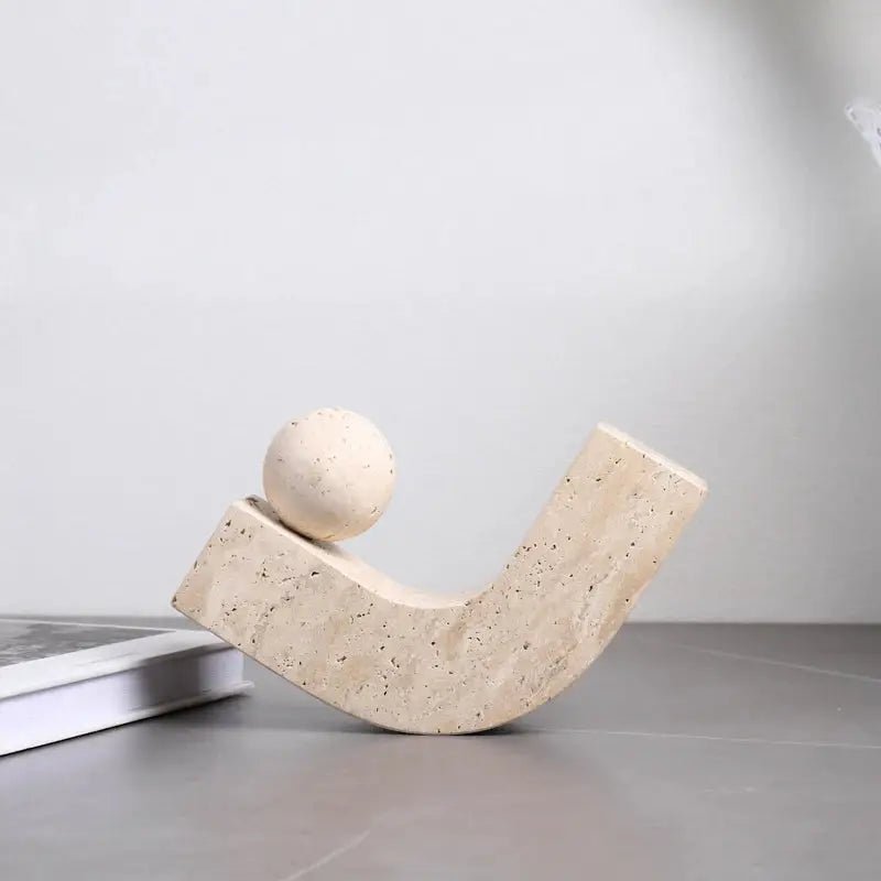 Arch Travertine Bookend | Handcrafted Natural Stone Elegance Crafted from Premium Yellow Travertine! *Limited Editions*