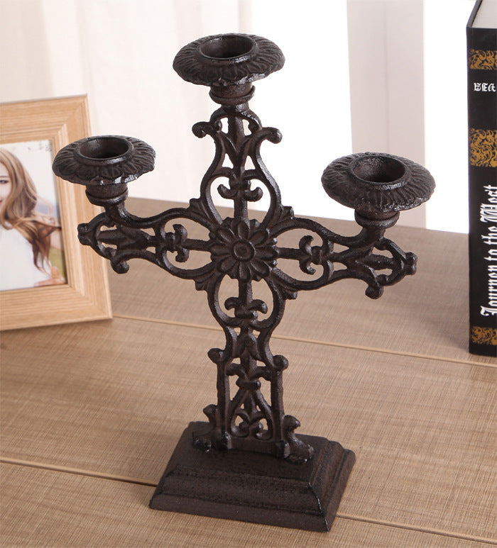 Artisan Cast Iron Classic Period Style Candlesticks, Handicrafts, Carved Iron Candlesticks, Wax Holders