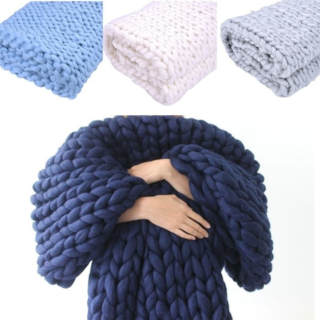 Divine Wool blanket hand-woven super thick wool blanket arm knit air conditioning blanket