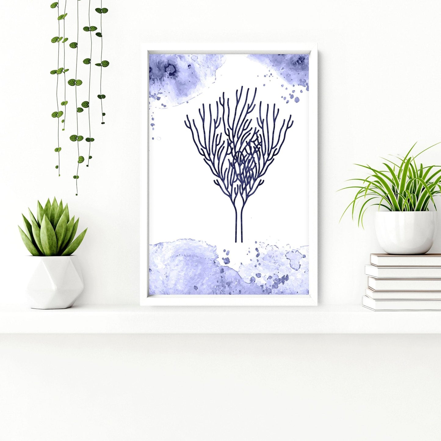 Bathroom decor blue | set of 3 wall art prints