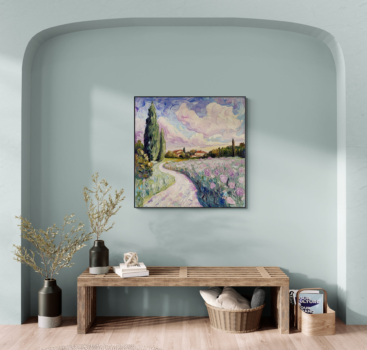 'Down Tuscany Lane' Premium Canvas Print (UNFRAMED) Ready to Hang