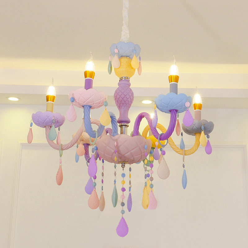 **Pastel Rainbow Multi-Colour Crystal Glass Chandelier or Wall Sconce**