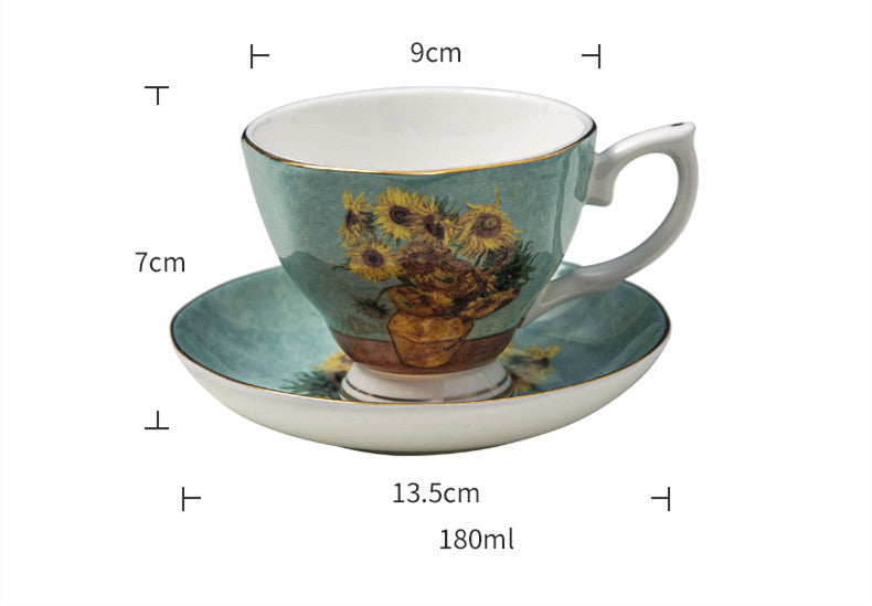 Van Gogh English Coffee Cup Home Bone China Gift Box