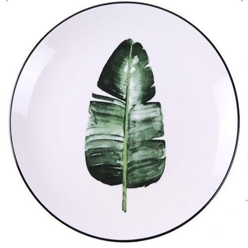 Unique and Delicate and Green Plant Ceramic Plate