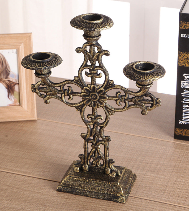 Artisan Cast Iron Classic Period Style Candlesticks, Handicrafts, Carved Iron Candlesticks, Wax Holders