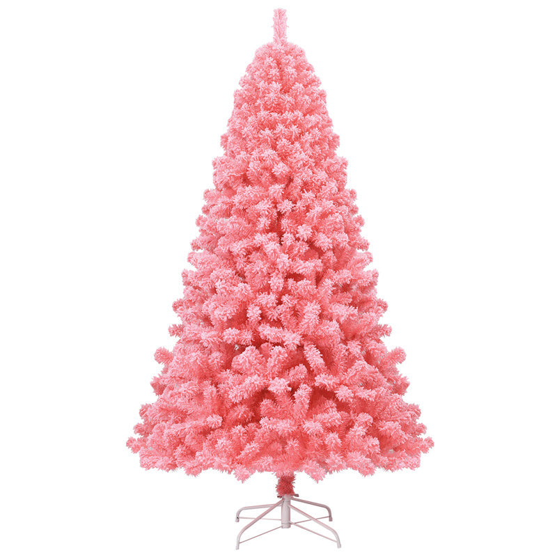 **Hellrosa Luxus-Weihnachtsbaum mit Beflockung** OHNE Ornamente