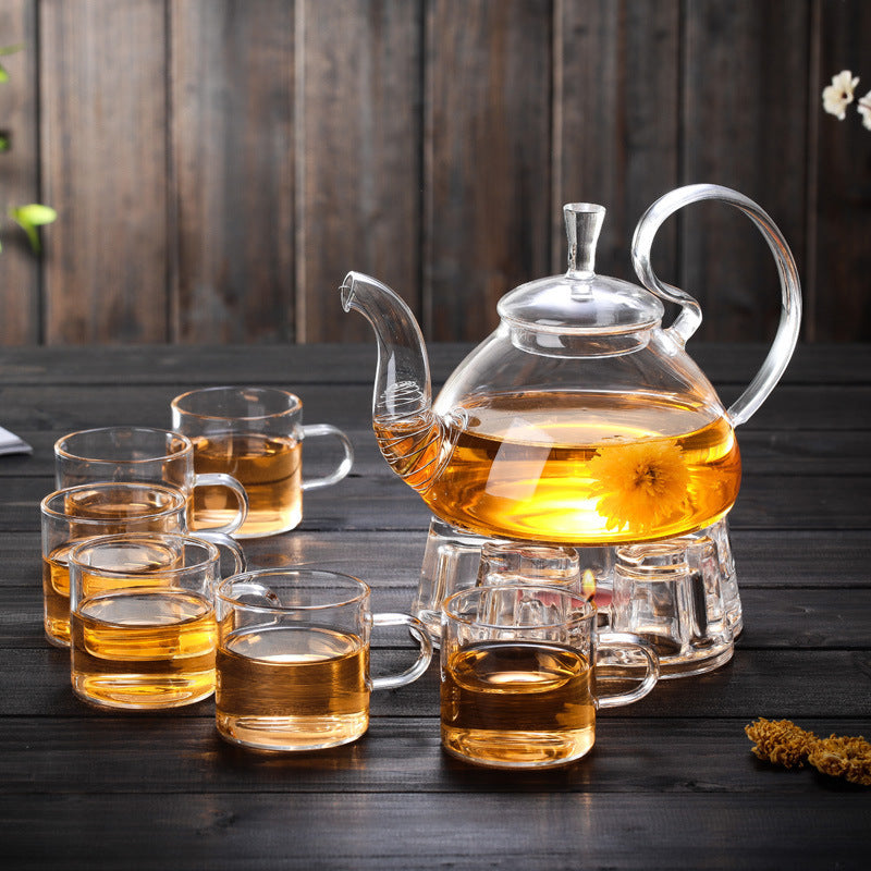 Tea Making Device Flower Pot Filter Set Of Glass Tea Set