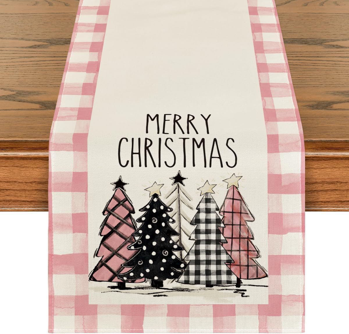 Beautiful Merry Xmas Table Runner in  Seasonal Winter Designs for Holiday Kitchen Dining Table Decoration For Indoor Outdoor Home Party Decor 13 X 72 Inch