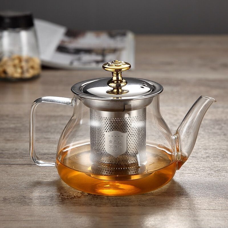 Ornate Borosilicate Teapot with Infuser - A Stunning Centrepiece for Any Table