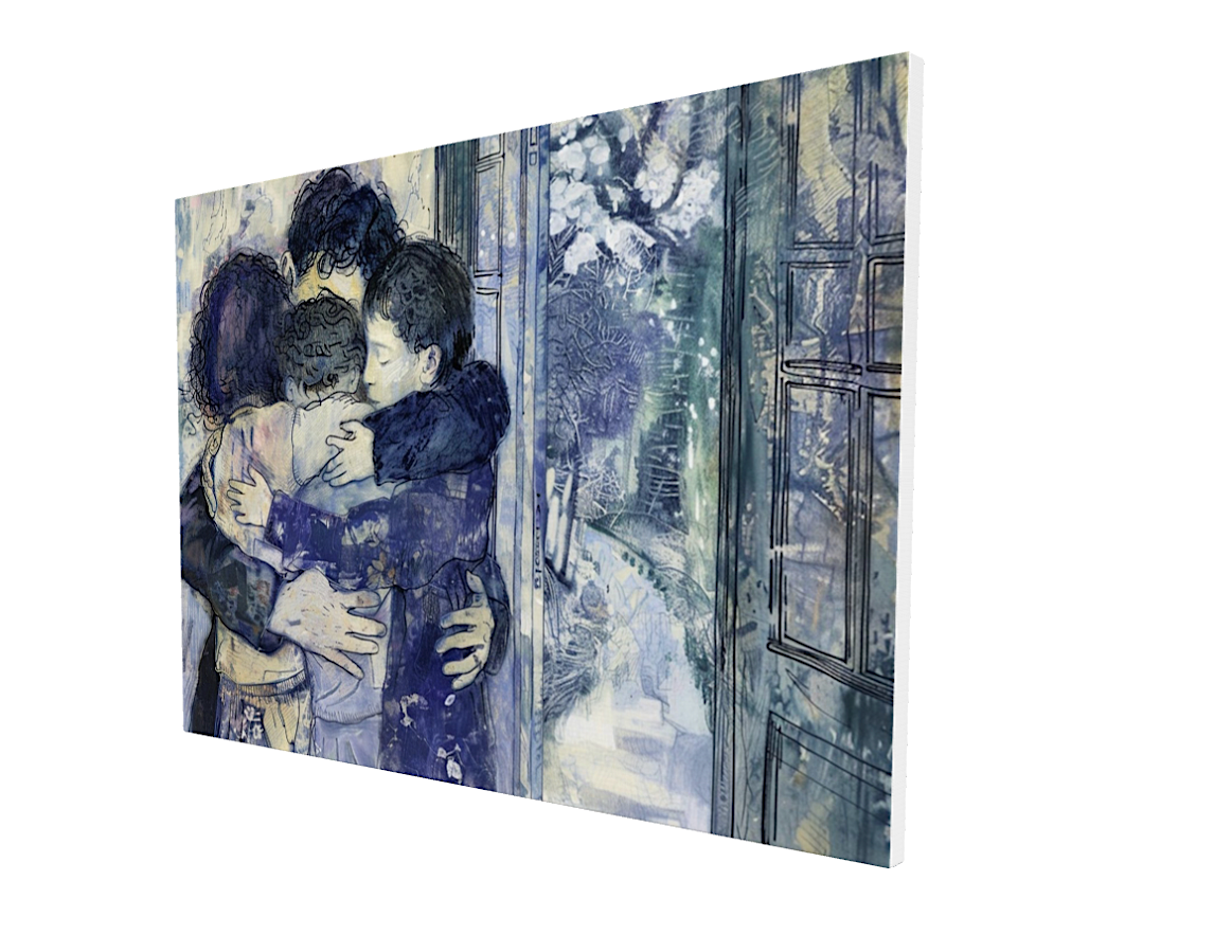 'Family HUG' Premium Canvas Print (UNFRAMED) Ready to Hang